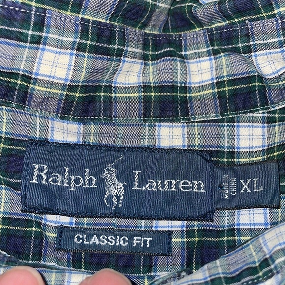 Ralph Lauren Button Down 100% Cotton Shirt. Size XL. Plaid. - Picture 2 of 7